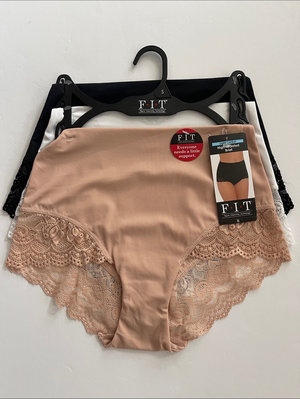 FIT Set of 3 High Waisted Brief Panties S NWT